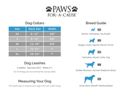 Paws For A Cause Dog Collar Leash Size Chart